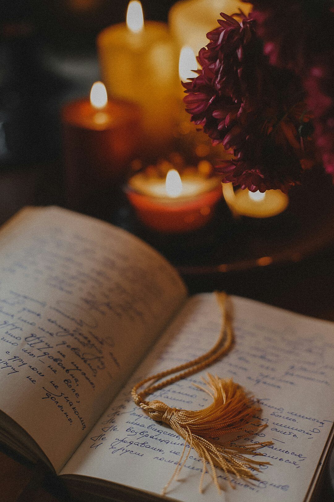 book pages with notes
