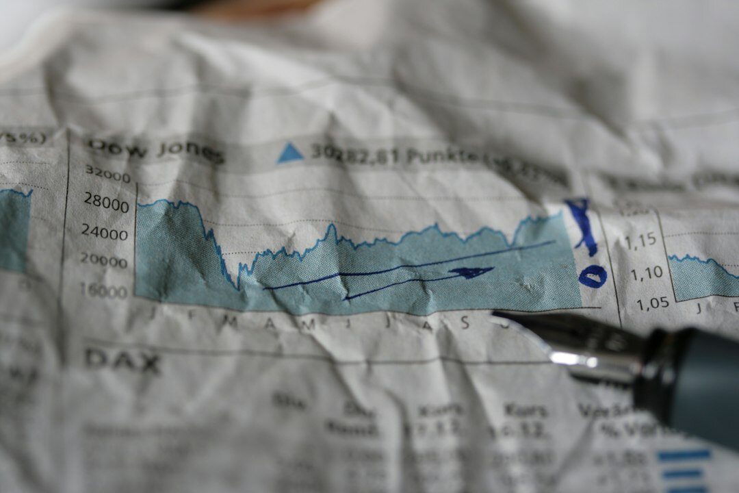 timeline chart on paper